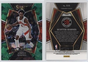 2021 Panini Select Premier Level Green Ice Prizm Scottie Barnes #111 Rookie RC