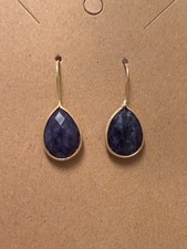 Handmade Sterling Silver Blue Sapphire Dangle Earrings