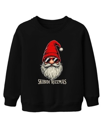 SKIBIDI RIZZMAS Santa Claus Sunglasses Hipster Hat Beard Unisex Kids Swe