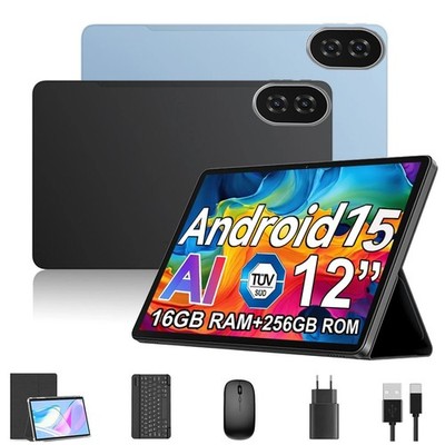 Tab 2025 12 Zoll Android 15 Tablet PC 16GB RAM 256GB ROM 8-Core 2SIM LTE 5G WiFi