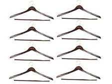 Macys Luxury Wooden Suit Pants Jacket Hangers Gold Metal Accents Pack of 8 