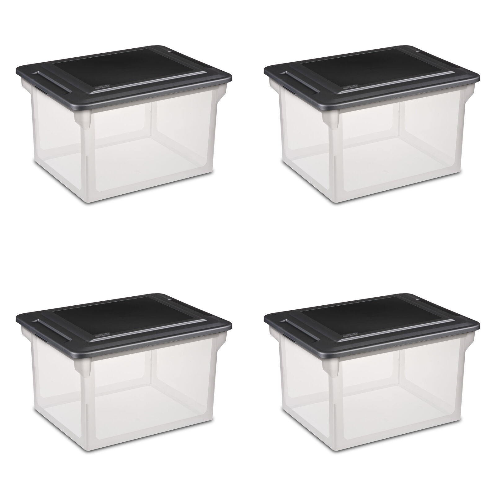 Stackable Storage File Box Office Organizer Bin Letter/Legal Size w/ Lid 4 pack-image