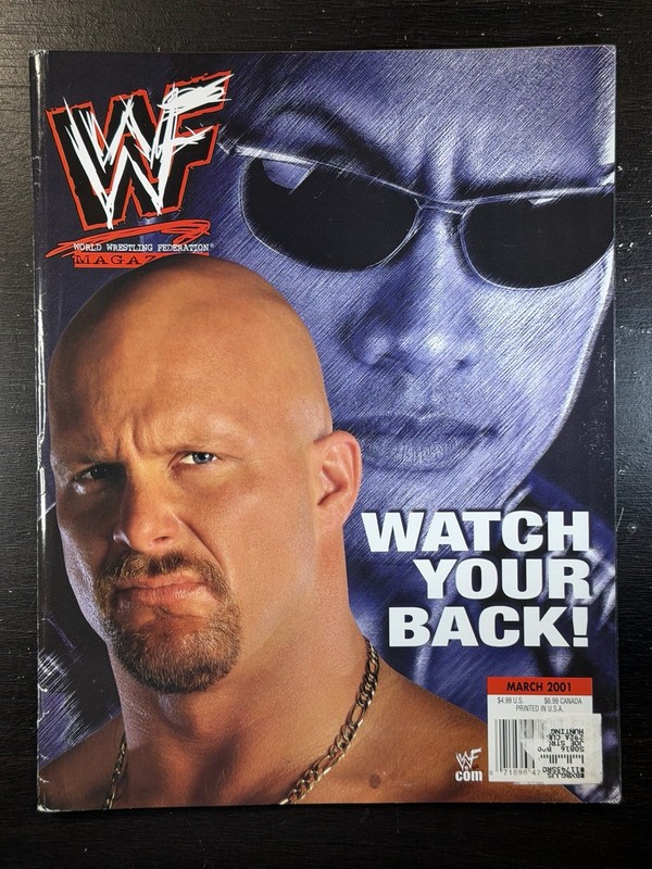 WWF Magazine March 2001 – Watch Your Back Cover – Used – Stone Cold Steve Austin