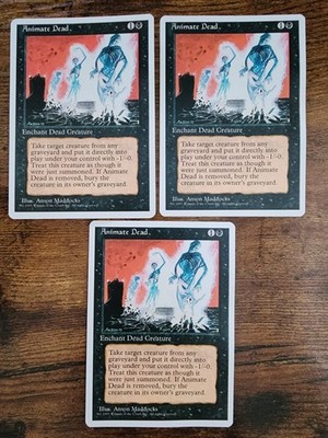 1x MTG Animate Dead  Un-played NM SLIGHT WARP  12 HQ PICS 4th Magic  3 Available
