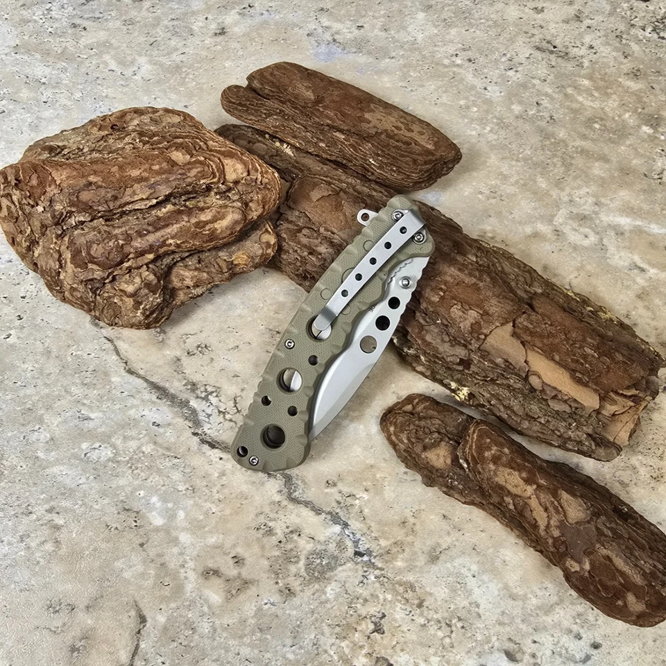 Navaja de Bolsillo Plegable Abierta Abatible 8.25" Gris Desierto Táctica Asistida por Primavera Huntin Foto 3 de 4