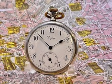 Longines Argento . 5 Gran Prix 1906 . Calibro 18.69N Revisionato .OROLOGIO TASCA