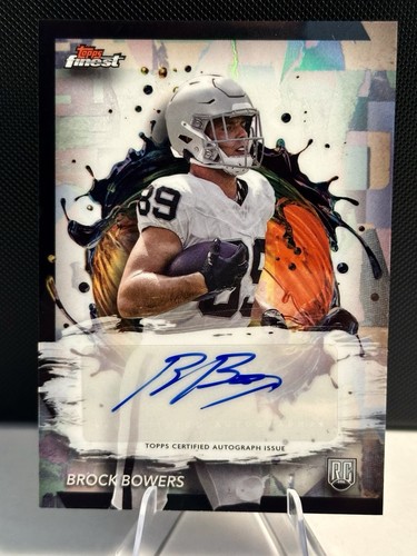 2024 Topps - Rookie Finest Autographs - Brock Bowers (RC) - Las Vegas Raiders - Picture 1 of 4