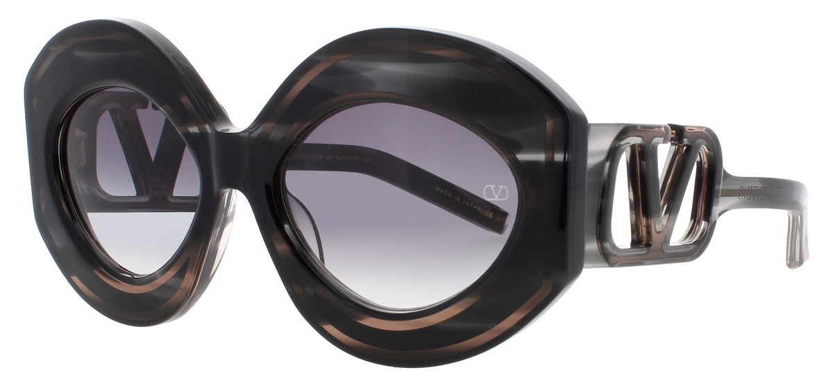 New! Valentino V SOUL VLS 127A Designer Black Swirl Sunglasses, Authentic V UNO black swirl v-light gold - eye-oo.com main image 3