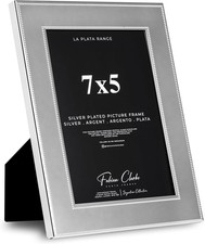 Silver Plated Photo Frame Picture Frame Polished Finish with Double Trim Detail