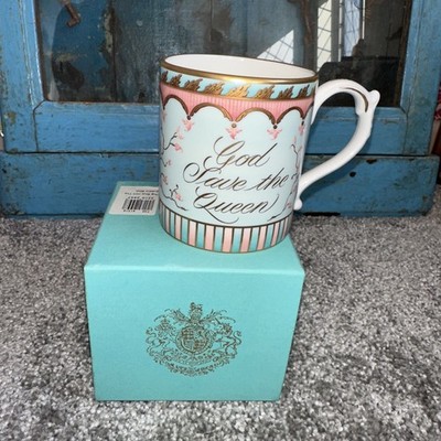 The Royal Collection Bone China Teetasse Becher God Save The Queen 80. Geburtstag 2006