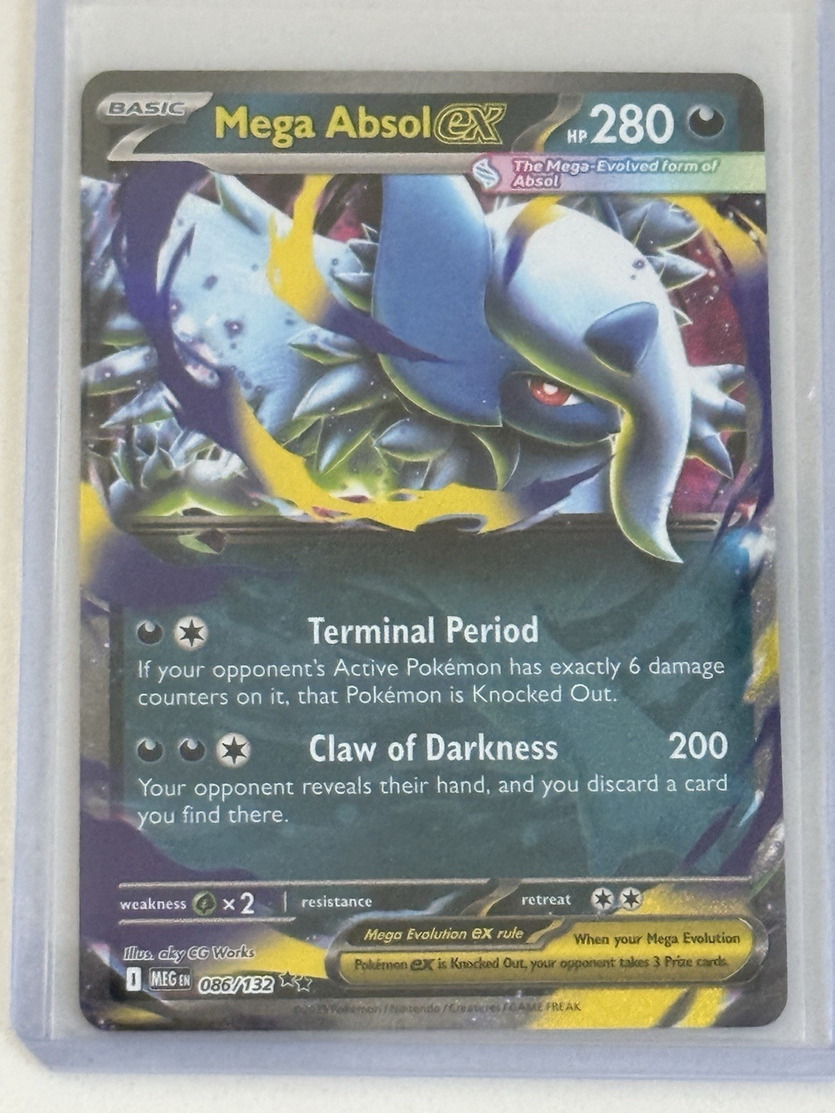 Mega Absol ex 086/132 Double Rare Mega Evolution Near Mint