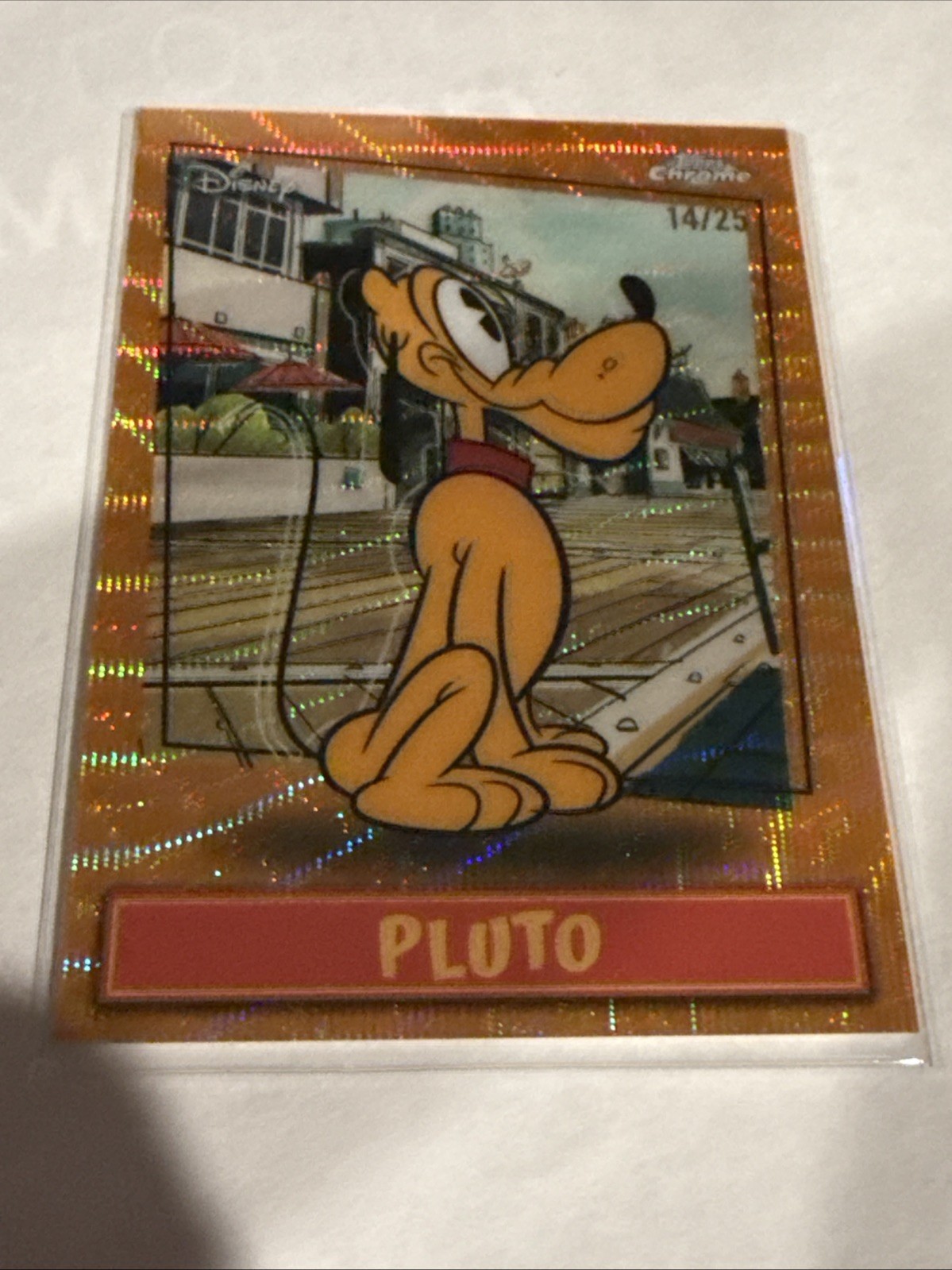 2026 Topps Disney Neon Pluto MSSP-21 Mickey Shorts Short Prints Orange /25