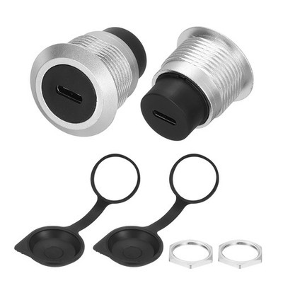 2 Stück Typ C Panel Mount Coupler USB C Pass Through 10Gbps Silber