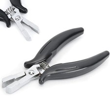 5.5in Black Fusion Bond Crusher Pliers for Keratin Nano Ring Hair Extensions