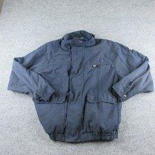 Bulwark FR Jacket Mens L Blue Twill Nomex Bomber Flame Resistant Workwear