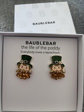 Baublebar St Patrick's Day Jeweled Leprechaun Post Earrings NEW