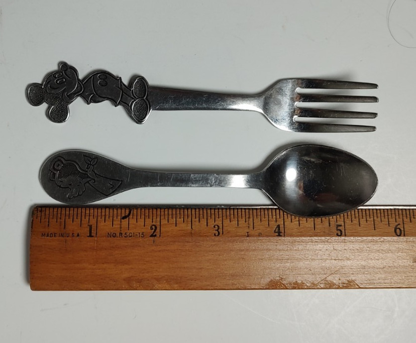 Vintage Baby Spoon and Fork Stainless Disney Gerber Tommee Tippee