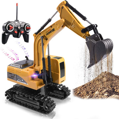Construction Excavator Toy - Kids Toy Engineering Digger Truck, Remote Control R