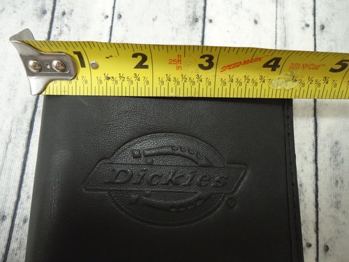 Cartera Billetera Dickies Para Hombres Cuero Negra Delgada Doble Pliegue Grande Logotipo Repujado Nueva con Etiquetas - Imagen 13 de 14