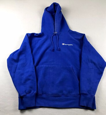 Champion Reverse Weave Hoodie Mens Large Regular Blue