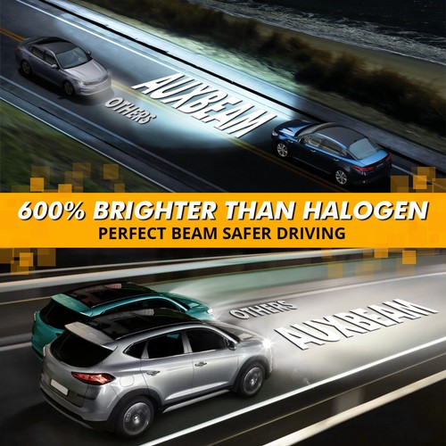 AUXBEAM Canbus H11 9005 H11 LED Headlight Super Bright Kit White Hi/Low+Fog Bulb - Picture 4 of 12