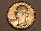 1934 choice AU WASHINGTON silver U.S. quarter dollar. #a1