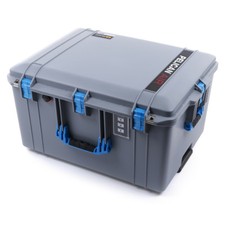 Silver  Blue Pelican 1637 Air case No Foam. With wheels.