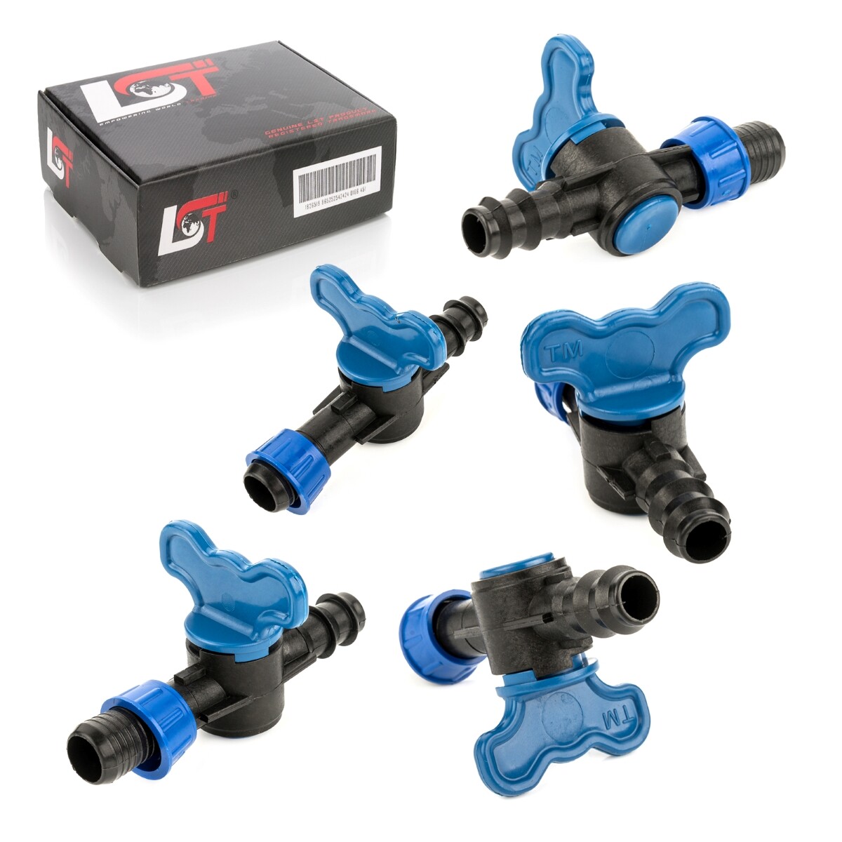 5x Shut-off Valve Connector Screw Coupling Irrigation System Ø 17x16 mm