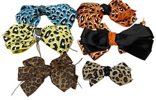 Little Girl Hair Bows Barrettes Lot 6 Animal Print Orange Yellow Blue 3" to 6"