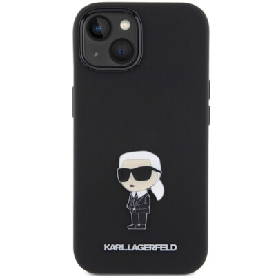 Karl Lagerfeld iPhone 15, 14, 13 Schutzhülle Cover Case Silicone Karl Metal Pin