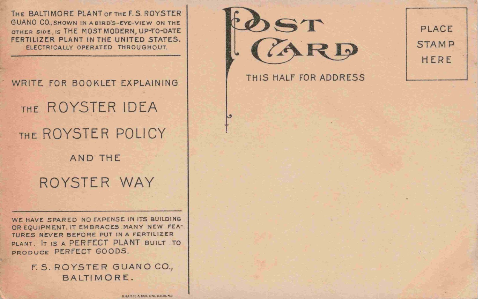An Aerial View Of The F.S. Royster Guano Company, Baltimore, Maryland MD