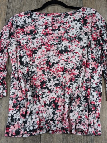 Camiseta Top Mujer Jill Mediana Multicolor Estampado Floral Manga 3/4 Cuello Barco - Imagen 2 de 10