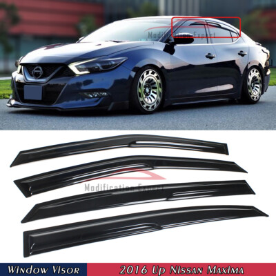 For 2016-2023 Nissan Maxima 3D Wavy JDM Mugen Style Window Visors Rain Guards