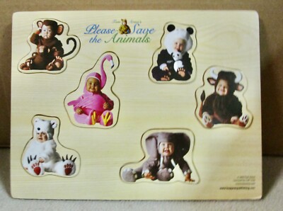 Leap Year Publishing Please save the animals wood puzzle  6 Pieces (P3)