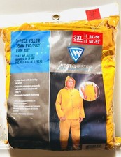 Westchester Protective Gear 3 Piece Yellow Polyester Rain Suit Overalls Jacket