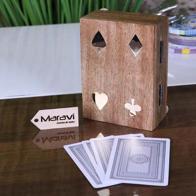 Mahe Holz Spielkarten Box Handarbeit Geschenk Poker Solitär Black Jack