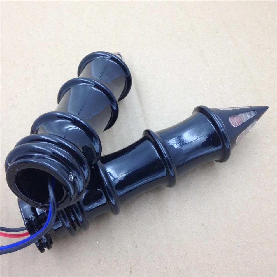 Empuñadura Spike 1" con señales para Suzuki Boulevard Yamaha V-Star Road star negra Foto 4 de 4