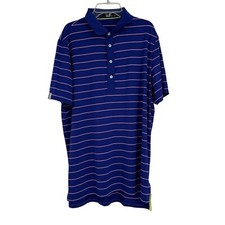 Ralph Lauren RLX Polo Shirt Mens Size L Purple Stripe Golf Performance Stretch