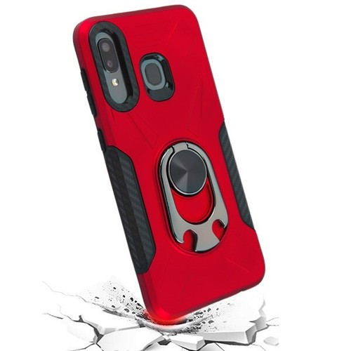 Für Samsung Galaxy A21 Hybrid Hülle Ring Halter Ständer Cover Magnet Flasche offen - Bild 6 von 45