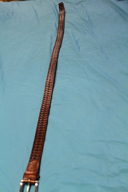 Vintage Genuine Leather Belt with bonded lacing/braided/woven