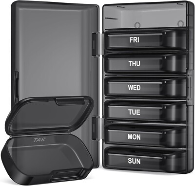 PULIV Weekly Pill Organizer 3 Times a Day, Portable Travel Pill Box 7 Day wit...