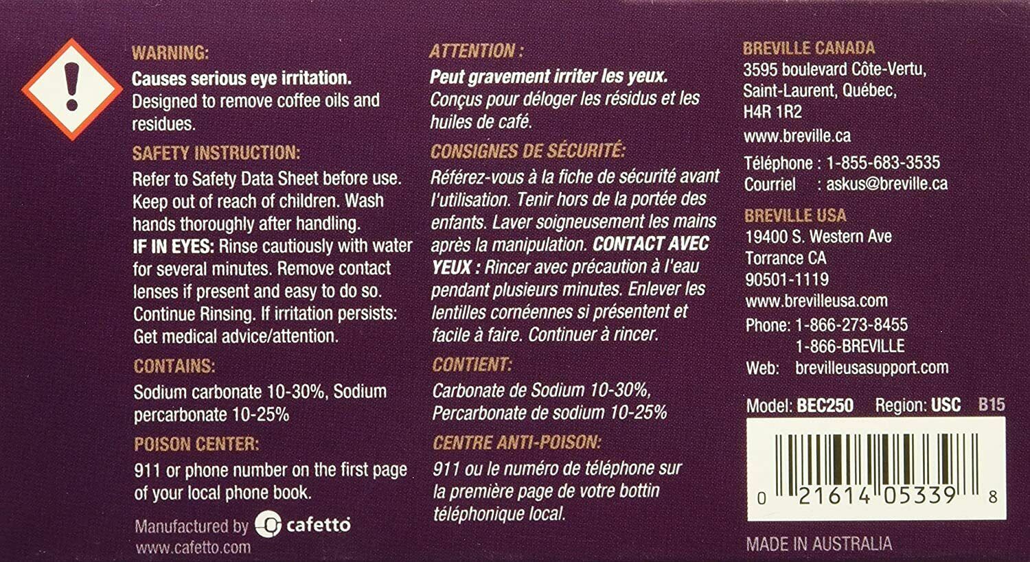 Genuine Breville BEC250 Espresso Cleaning Tablets (8 Tablets) | eBay