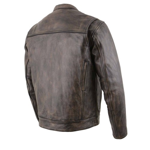 Milwaukee Leather MLM1508 Men's Distressed Brown Leather Motorcycle Jacket - Picture 13 of 18