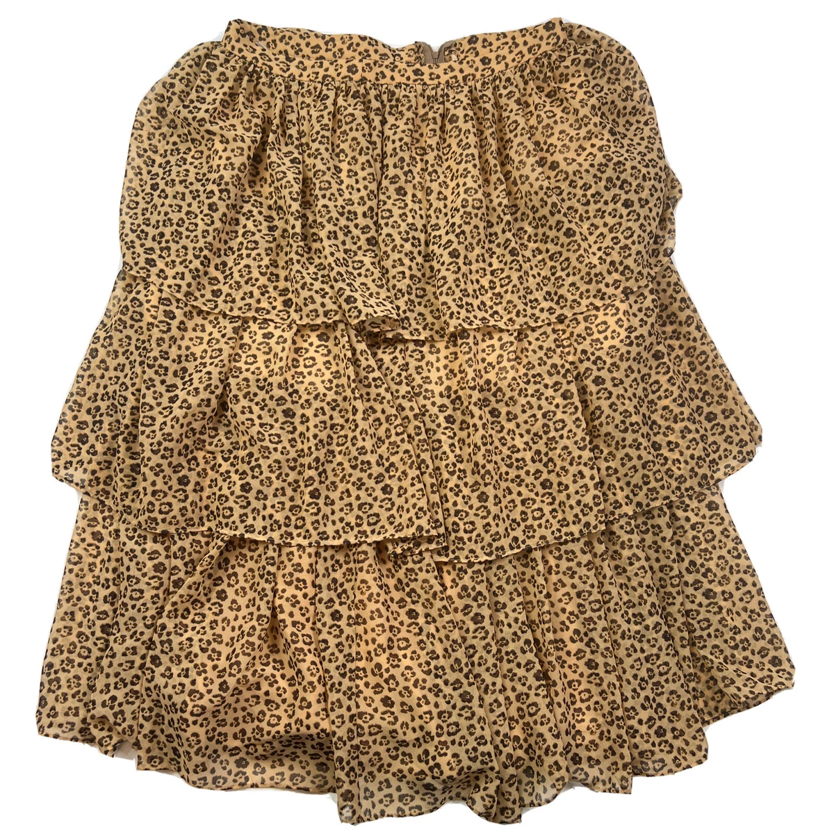 Layered leopard skirt cheap