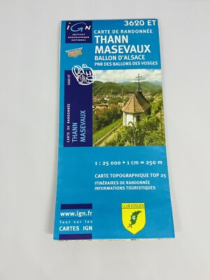 IGN French Hiking Travel Map Thann Masevaux Ballon D Alsace 1:25000 Topo 3620 ET