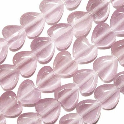 CATS EYE BEADS LIGHT PURPLE AMETHYST SIZE 6MM CATSEYE HEART BEAD JEWELRY CRAFT