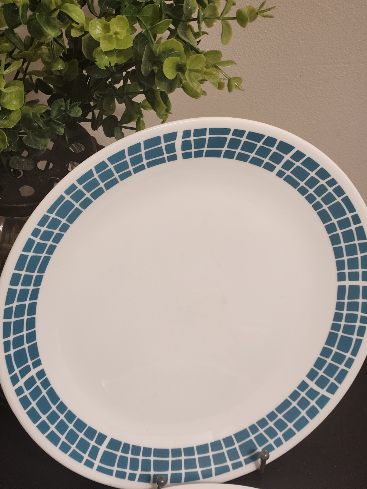Of 2 Corelle Dinnerware Aqua Tile Dinner Plates 10&frac14;" Excell