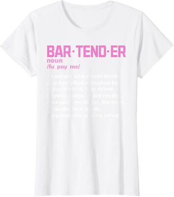 Funny Bartender Definition Design Bar Ten Der Noun Ladies' Crewneck T-Shirt