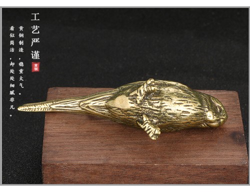 Solid brass magpie ornament, bird sparrow antique handicraft collection - Bild 10 von 13