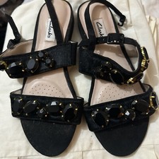 Women’s Sandals From Clark’s, Brand New, Size 4, In Black And Gold